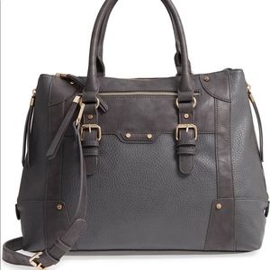 Sole society winged faux leather tote